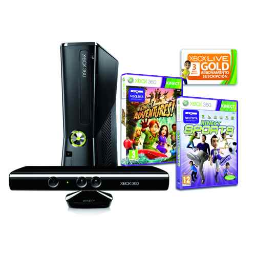 Consola Xbox 360 4 Gb Kinect Kinect Adv Kinect Sports 3 Mese